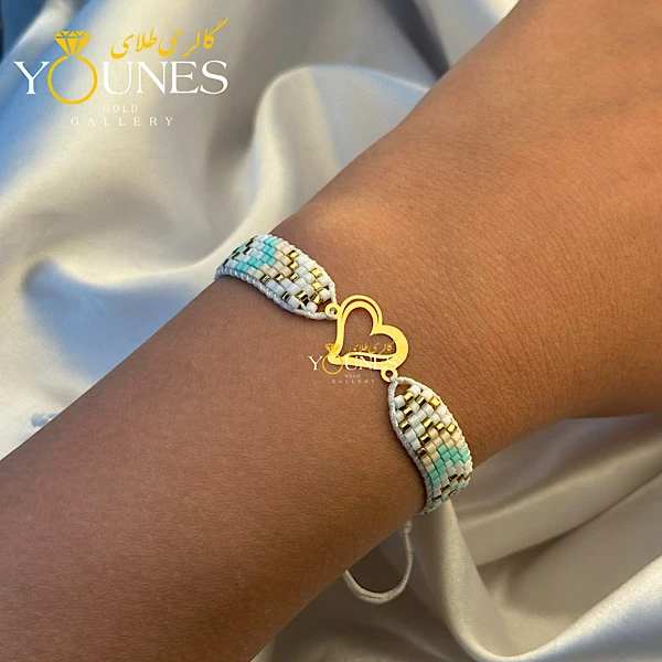 دستبند میوکی قلب لیزری طلا